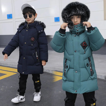 2025 Children Warm Clothing toddler boy Clothes Teen Down Cotton Padded Winter Jackets Hooded Coat Thicken Outerwear Kids Parka