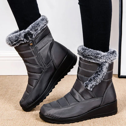 Women's Boots Snow New Ladies Shoes Platform Women Shoes Lightweight Mid High Boots Solid Women's Winter Shoes Boots Botas Mujer