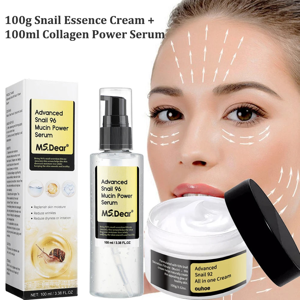 Snail Collagen Face Cream / Repair Essence Hydrating Moisturizing Fade Dark Spots Anti-aging Facial Serum Cream Korean Skin Care