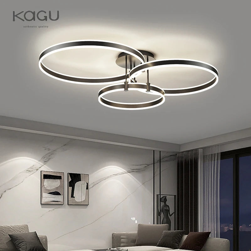 Modern Rings LED Chandelier Ligthing Lustre For Living Room Bedroom Home Ceiling Mounted Hanging Lamp Indoor Ceiling chandelier