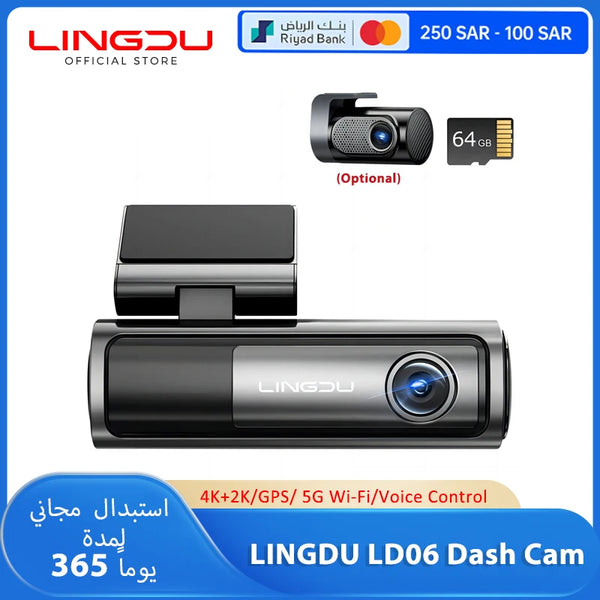 LINGDU LD06 Dash Cam 5K Car DVR 5.8Gh WiFi GPS Support BT Voice Control Dash Car Camera 24H Parking Monitor WDR Night Vision