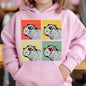 Cute Capybara Loves Bubble Tea kids hoodie pink plus velvet sweater autumn and winter tops for girls