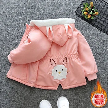 2 3 4 5 6 7 8 Years Baby Girls Jacket Autumn Winter Thick Warm Kids Windbreaker Coats For Girl Christmas Little Princess Outwear