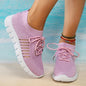 Mesh Breathable Soft Sole Sneakers Women Lightweight Non-Slip Running Walking Shoes Woman 2025 Spring Casual Lace Up Flats Shoes