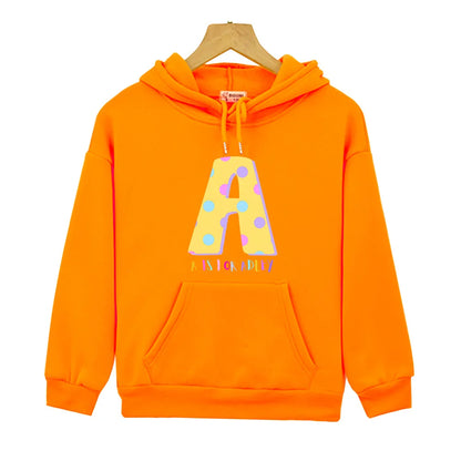 A for Adley Letter Print Sweatshirts Boy Girl Baby Clothing Japanese Anime Kids Blouse Tops Cartoon Sudadera Autumn Winter Coat