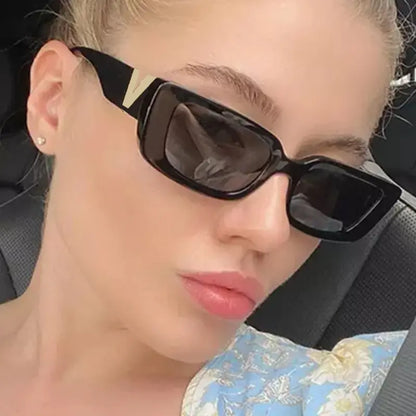 Retro Rectangle Sunglasses Women Brand Designer Vintage Small Frame Sun Glasses Ladies Classic Black Square Oculos De Sol