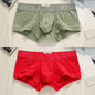 2pcs/lot SEOBEAN Men‘s Boxer underwear cotton skin-friendly breathable sports sports solid color tight low rise simple