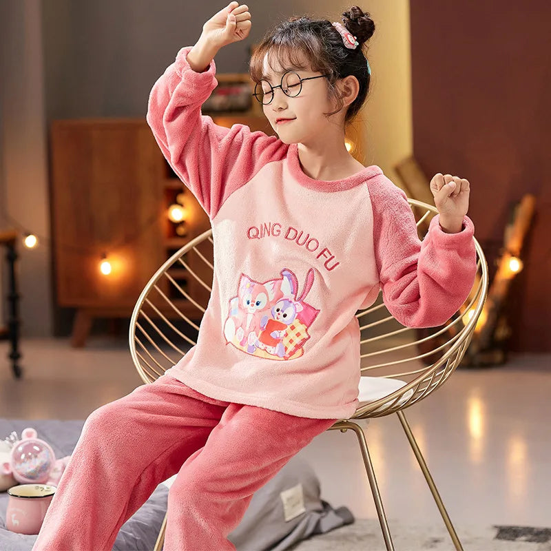 Winter Children Set Pijama Loungewear Pajama Girl Kids Pajamas Boy Children's Pajamas Sleepwear Robe Clothing Mother