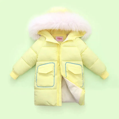 Children Winter Jacket Autumn Boy Plus Velvet Thick Warm Hooded Little Outerwear Coat 2-8 Years Kids Girl Parka Clothes