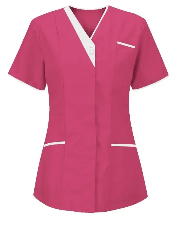 2025 New Hospital Hand Washing Clothes Tops Pure Cotton Skin Friendly Nursing Work Clothes Tops Waiter Uniform Work Clothes