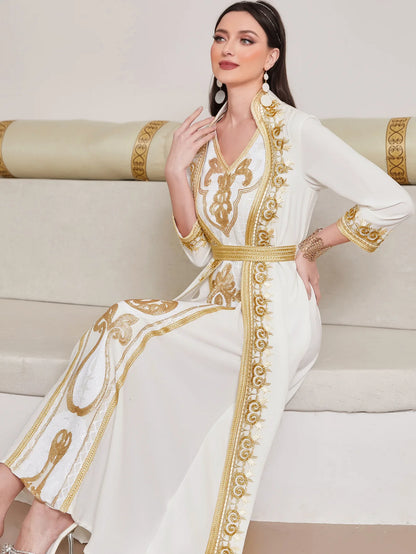 Ramadan White Muslim Abaya Dubai Turkey Islam Arabic Hijab Dress Jalabiya African Dresses