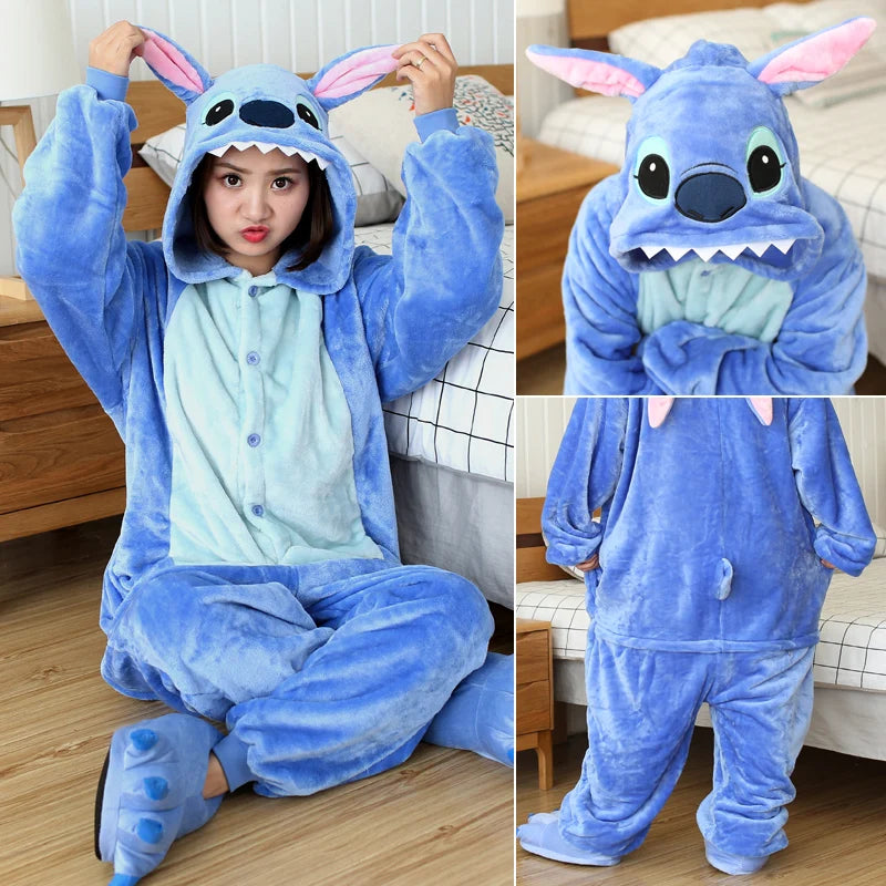 Kigurumi Children's Onesie for Boys Girls Unicorn Pyjamas Flannel Kids Stitch Pijamas Suit Animal Sleepwear Winter Panda Pajamas