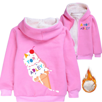 New Girls Winter Jacket Kids Parka A for Adley Hooded Thicken Warm Children Winter Jacket Girl Coat Little Girls Winter Jacket