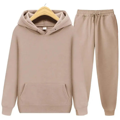 2025 New Men's Ladies Casual Wear Suit Sportswear Solid Color Pullover + Pants Autumn and Winter Fashion