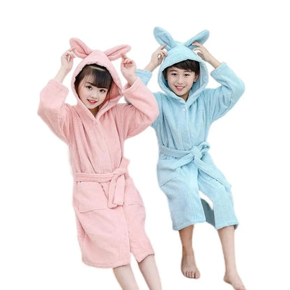 Children Baby Thick Bath Robes 100%Cotton Kids Sleepwear Robes Pijamas Cartoon Nightgown Boys Girls Bathrob Towel Baby Clothes