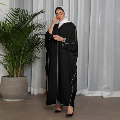 Kimono Abayas Open Cardigan Women Muslim Crepe Dress Turkey Arab Dubai Saudi Islam Robe Ramadan Eid Jalabiya Caftan Gown Clothes