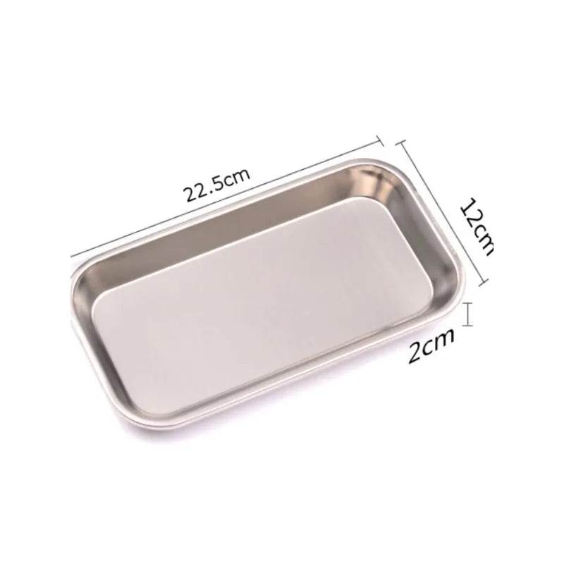 1/2pcs Kitchen Tray Stainless Steel Square Storage Tray Dental Medical Tool Nail Tattoo Dental Medical Device Supplies Tray Dish