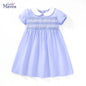 Little maven 2025 Kids Clothes Summer Princess Blue Dress for toddler Girls Children’s Clothes Cartoon Embroidery Flowers Cotton