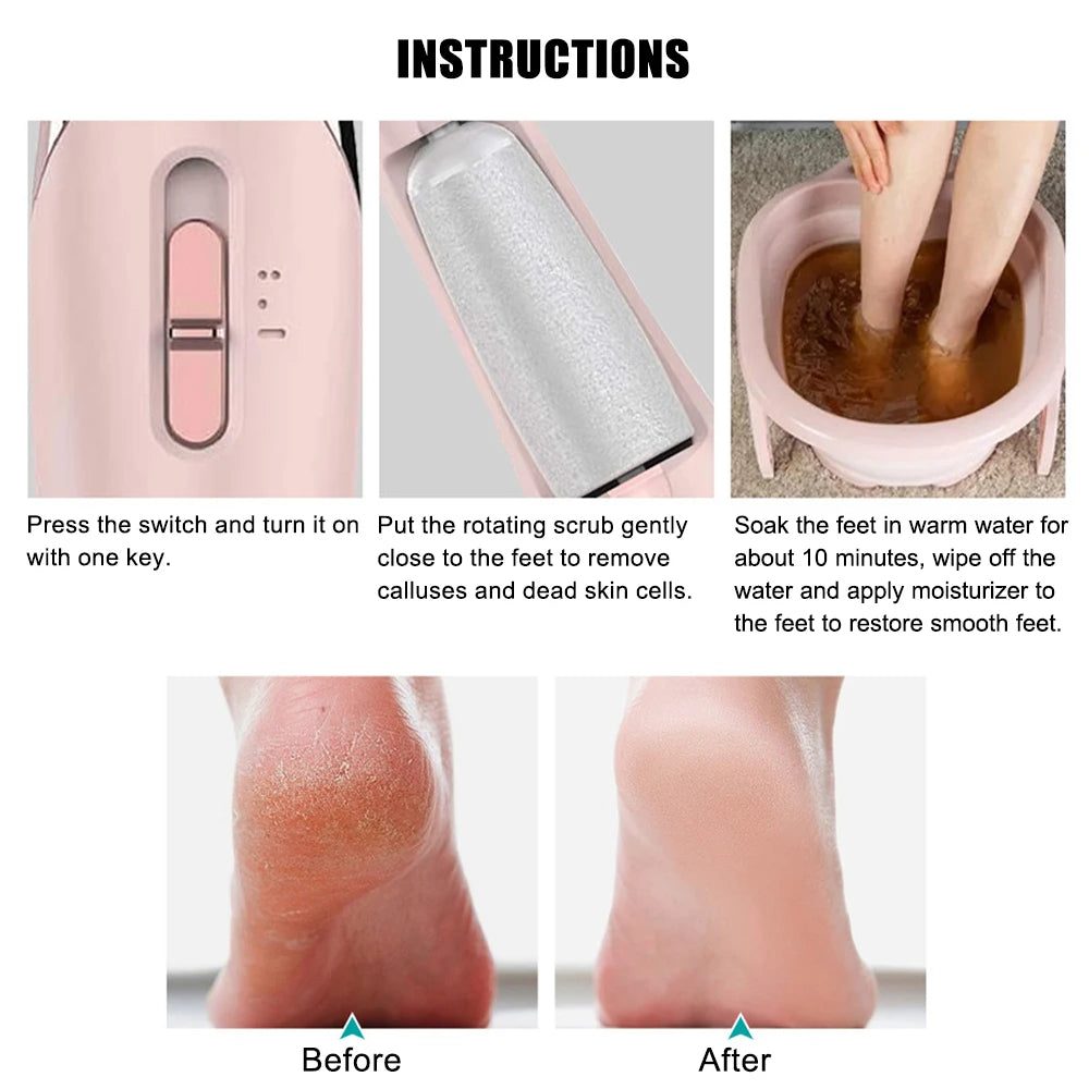 Electric Foot Pedicure Foot File Grinder Tools Foot Sandpaper File Dead Skin Remover Repair Device Portable Feet Calluses Tool