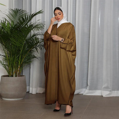 Kimono Abayas Open Cardigan Women Muslim Crepe Dress Turkey Arab Dubai Saudi Islam Robe Ramadan Eid Jalabiya Caftan Gown Clothes