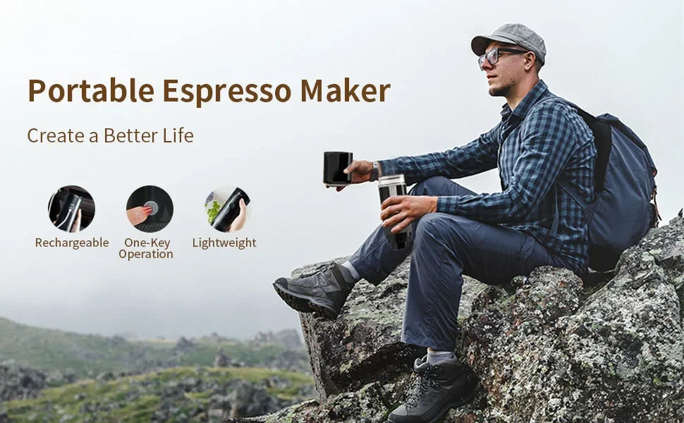 New Wireless Portable Coffee Machine Household small Rechargeable handheld Espresso outdoor capsule Portable coffee maker