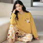 M-5XL Big Size Autumn Spring Pajamas Set for Women Kawaii Printing Sleepwear for Girl Fashion Long Sleeve O-neck Woman's Pijamas