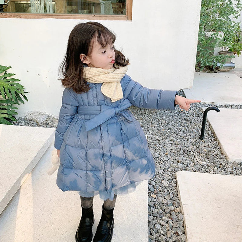 New Autumn Winter Girls Jacket Keep Warm Fashion Little Princess Coat Hooded Zipper Baby Outerwear Birthday Gift Kids Clothes