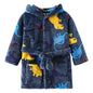 Children Hooded Flannel Bathrobe Robes Adorable Comfortable Cartoon print pattern Boys and Girls Home Wear Casual Sleepwear