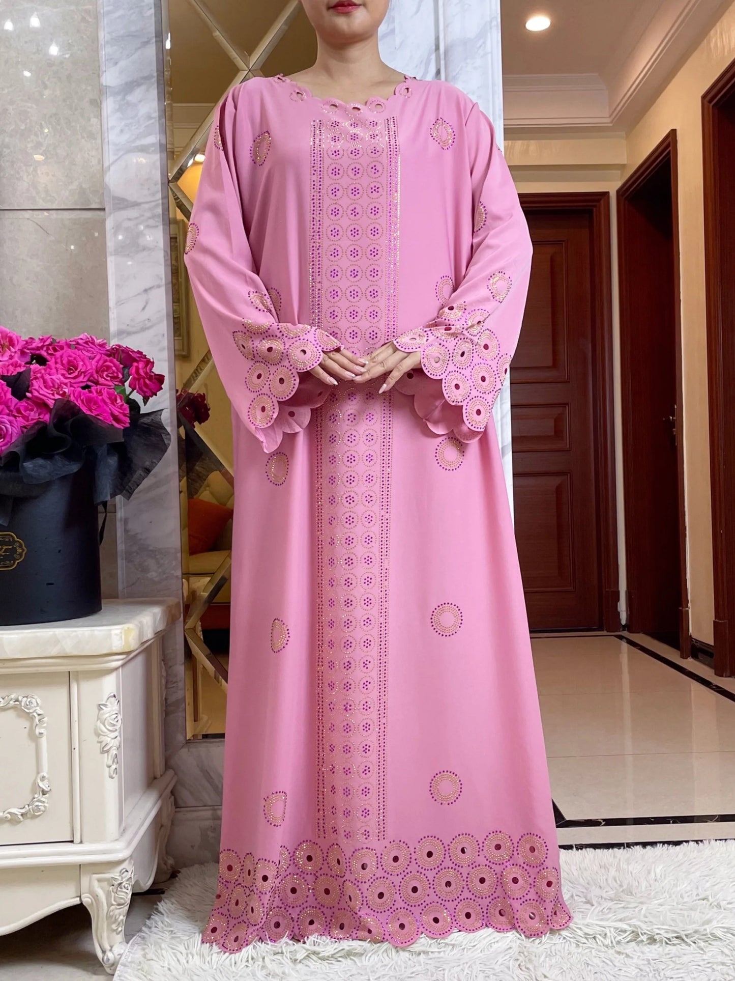 Autumn Women Elegant Dresses Dubai Party Outfits Long Sleeve  Dashiki Muslim Women High-grade Comfort Fabric African Abaya