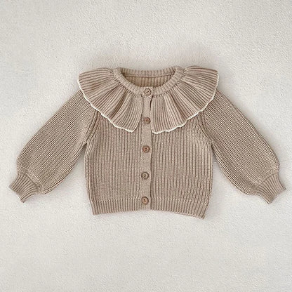 Autumn Winter Korean Style Toddler Baby Girls Sweater Coat Long Sleeved Solid Color Newborn Baby Girls Knitting Cardigan