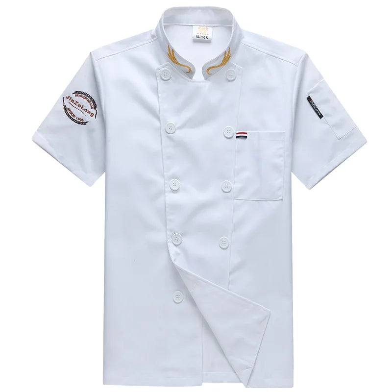 Catering Chef Overalls Men's Short-sleeved Summer Hotel Restaurant Cafeteria Baking Pastry Kitchen Chef Uniform Long-sleeved