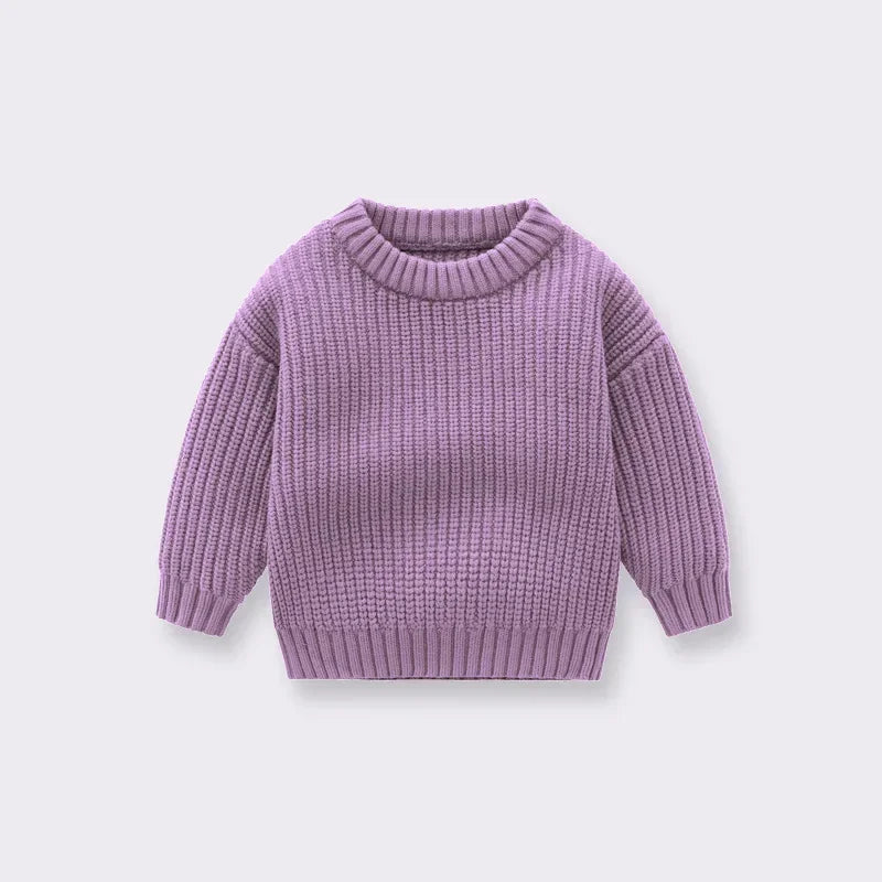 0-6T Newborn Baby Sweater Kid Boy Girl Winter Clothes Warm Thick Knit Pullover Top Infant Long Sleeve Basic Knitwear Outfit