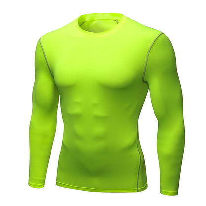 1pcs Men's Long-sleeved Thermal Underwear Male Thin Tight Fitting Fast Dry Elastic Fitness Tops Man Autumn Winter Sprots Wear