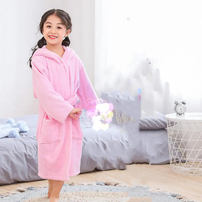 Children Baby Thick Bath Robes 100%Cotton Kids Sleepwear Robes Pijamas Cartoon Nightgown Boys Girls Bathrob Towel Baby Clothes