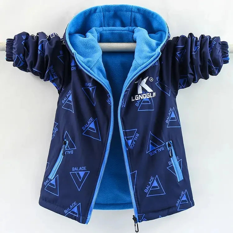 Autumn Children's Clothes Double-sided Wear Jacket Fleece Coat Boy Waterproof Windproof Children Outerwear Sport Jacket For Boys