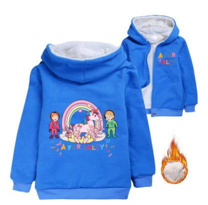 A for Adley Cartoon Boys Coat Children's Clothing for Winter Cotton Kids Parkas Little Girls Zipper Coats Toddlers Baby Jacket