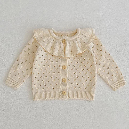 Autumn Winter Korean Style Toddler Baby Girls Sweater Coat Long Sleeved Solid Color Newborn Baby Girls Knitting Cardigan