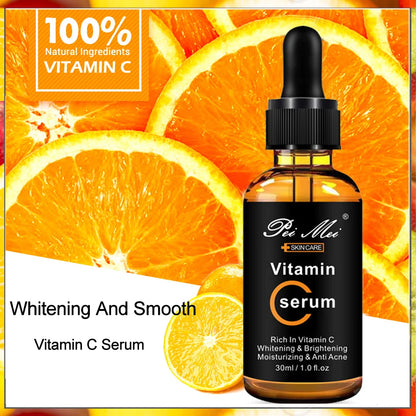 Skincare Products Vitamin C Facial Serum Brighten Skin Lighten Spots Hyaluronic Acid Face Essence Skin Care Products 30ml