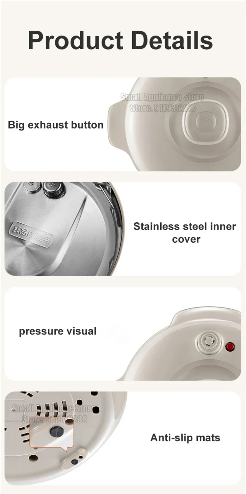 SUPOR Electric Pressure Cooker 5L Rice Cooker 70Kpa Multifunction Fast Cooking Stew Bones Beef Porridge For Kitchen SY-50YC5006