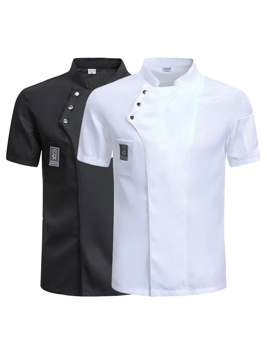 Catering Cooking White Shirt Restaurant Kitchen Chef T-shirt Baker Work Uniform Waiter Hotel Clothes Cook Jacket Cafe Overalls