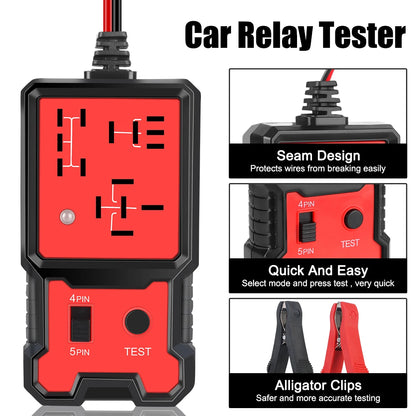 Car Relay Tester Voltage Tester Universal 12V Car Battery Checker Automotive Electronic Relay Tester LED Indicator Light