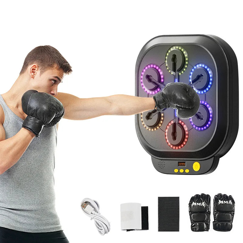 2025 Popular Smart Bluetooth Music Boxing Machine Kid Punching Boxing Target Fitness Set with Music and Light