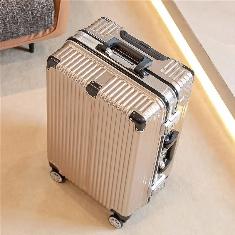 Aluminum Frame Carry-On Suitcase Luggage Mute Trolley Case Universal Wheel Durable And Sturdy Password Valise De Voyage