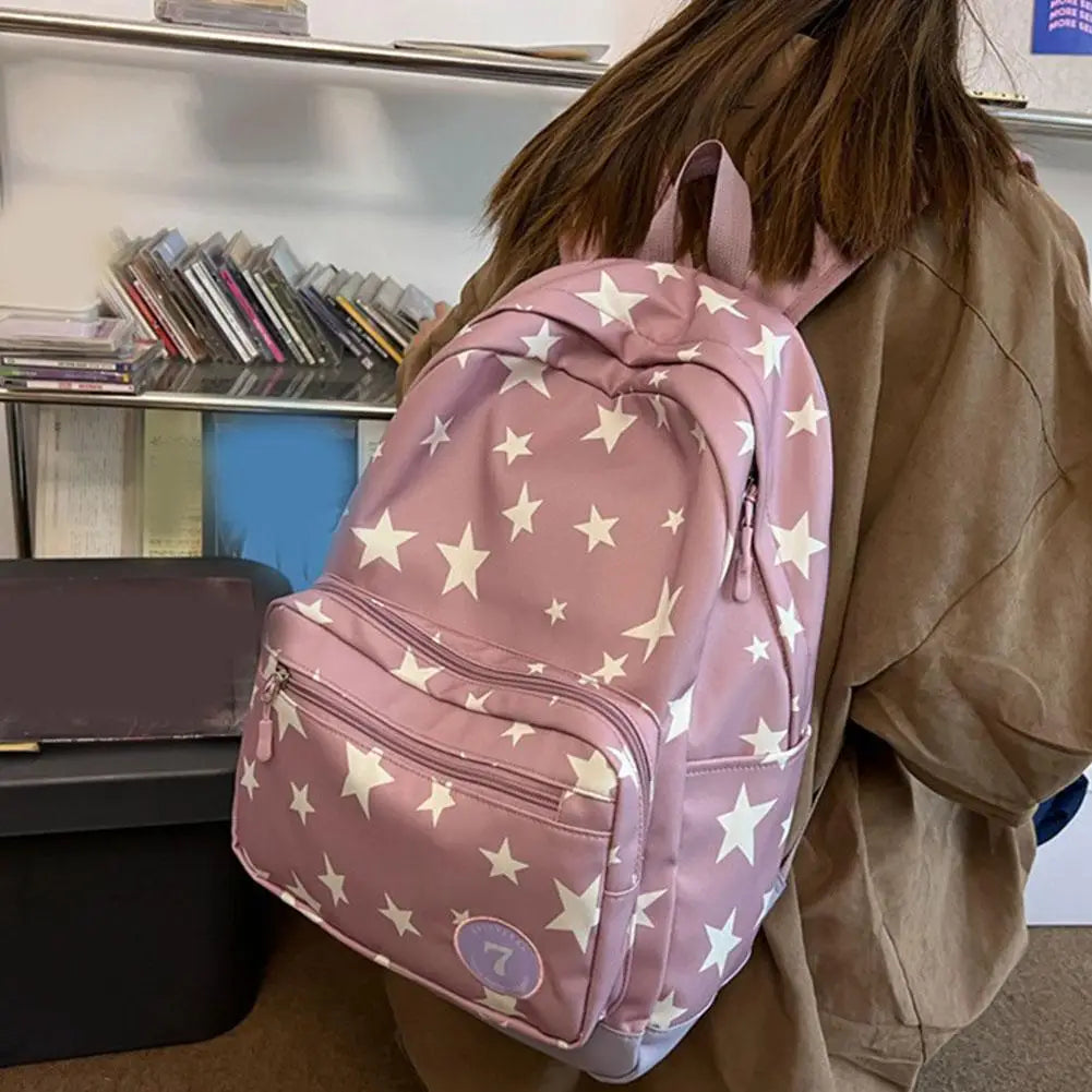 Star Backpack For Women Men, 17 Inch Star Laptop Backpack College Bag Cute Travel Backpack Student Back To School Casual Bo U1E8