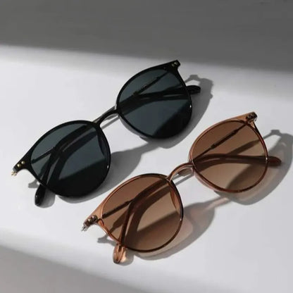 2 Pairs Per Set Small Round Sunglasses Women Cute Skinny Cat Eye Eyewear Men Vintage Narrow Cateye Sunglasses Set