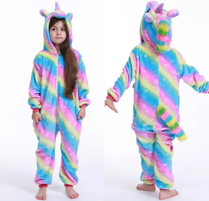 Kids Pijamas Shark Kigurumi Parenting Animal  Onesie Unicorn Sleepwear Bodysuits Adult Full Body Jumpsuits Winter Flannel