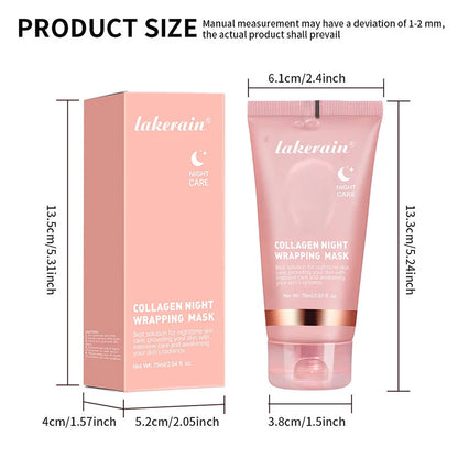 100g Pink Collagen Jelly Cream Peel-off Collagen Night Cream Mask Gentle Essence Shrinks Pores Moisturizes Brighten Serum Gel