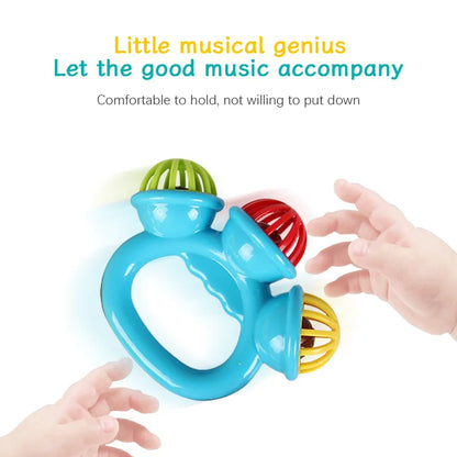 4PCS Baby Hand Rattle Ball Toys Newborn Grasping Hand Bell Sensory Toys Kids Safety Materials Toys for 0-24 Months Baby Children