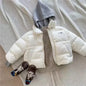 2025 New Winter Baby Toddler Boy Korean Style Knitted Patchwork Hooded Jacket Coat Thicken Outdoor Wear 2-7YEARS