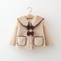 Fashion Fleece Thick Infant Toddler Child Warm Coat Toddler Outwear Collar Tie Girl Clothes Baby Girls Coat Winter Jacket